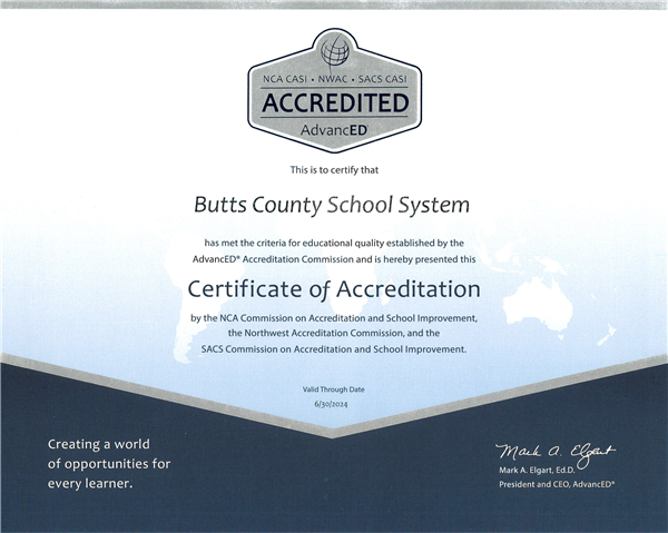AdvancedED Accreditation Certificate